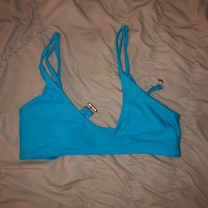 blue bikini top from sunny bunny swim